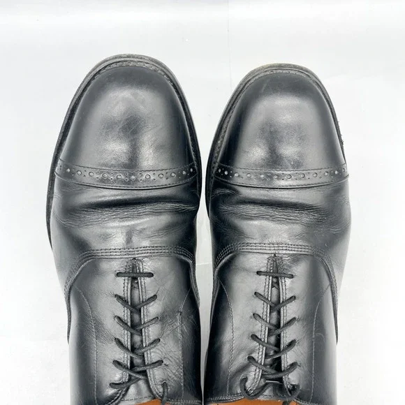 Allen Edmonds Mens 10.5 E Byron Cap Toe Oxford Black Leather Dress Shoes Classic - Picture 7 of 11